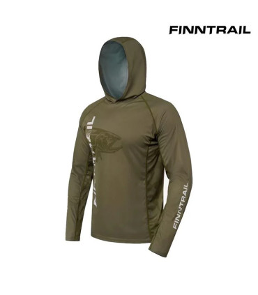 Marškinėliai FINNTRAIL WAVE BIG FISH UPF50/Bug stoper/ su gaubtuvu