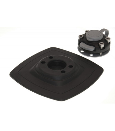 Universalus užraktas su montavimo platforma skirta pripučiamoms valtims