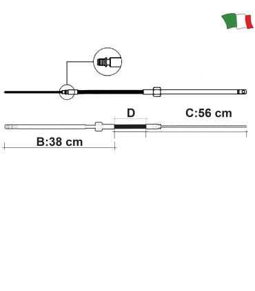 ULTRAFLEX M58 vairavimo trosai iki 55AG