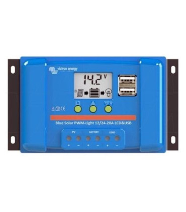 Įkrovimo valdiklis Victron Energy BlueSolar PWM-LCD&USB 48V-20A