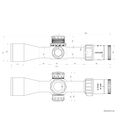 Optinis Taikiklis Kahles K318i 3,5-18x50 ccw  windage/right tinklelis:Tremor 3