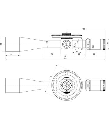 Optinis Taikiklis Kahles K1050i FT 10-50x56  windage/right tinklelis: MHR