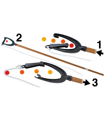 Švartavimosi lazdos antgalis virvės perdavimui